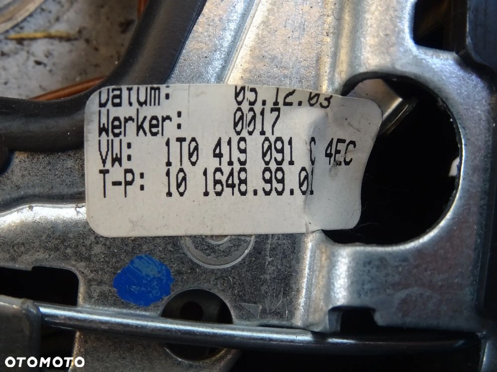 VW TOURAN KIEROWNICA PODUSZKA AIRBAG GOLF POLO CADDY FOX - 6