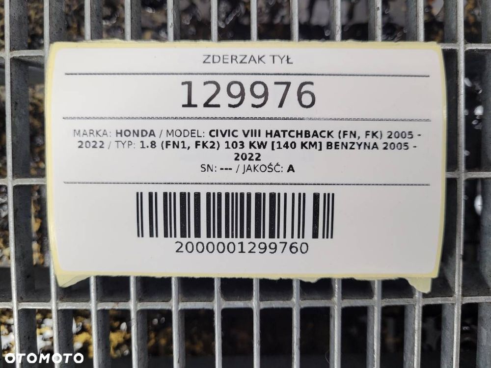 ZDERZAK TYŁ HONDA CIVIC UFO VIII TYPE S TYPE R SPORT TUNING 5D - 17