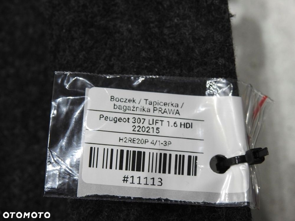 TAPICERKA BAGAŻNIKA PRAWY TYŁ PEUGEOT 307 LIFT - 7