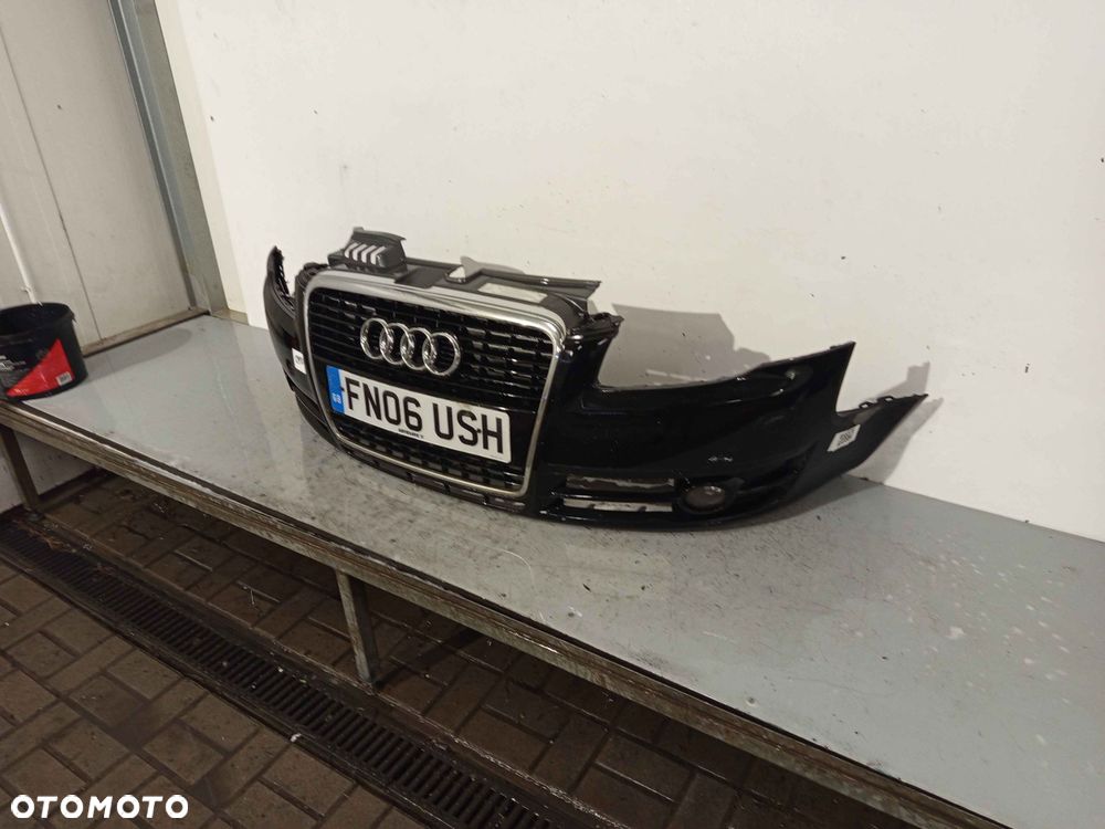 ^ ZDERZAK PRZÓD PRZEDNI AUDI A4 B7 LC9Z CZARNY HALOGENY - 2
