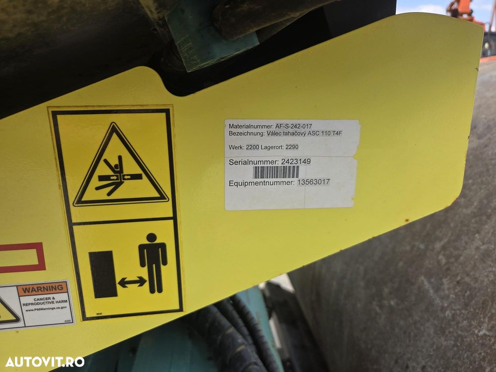 Ammann ASC110, 2018, 445h, Masa operationala 15tone, latime tambur 2,1m, lungime totala 5,7m, motor 115KW, posibilitate leasing 3 ani, STARE FOARTE BUNA-65.900 EUR+Tva - 25