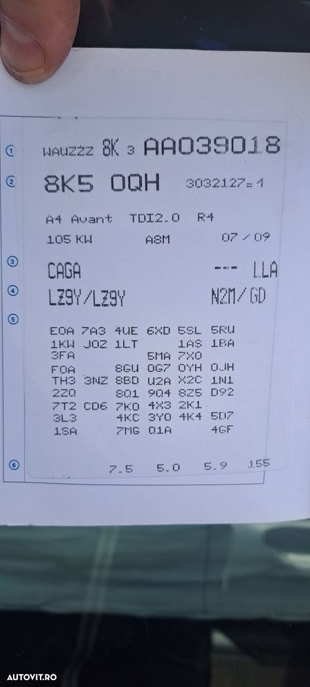 Usa usi A4 B8 model break negru cod LY9B sau LZ9Y - 6