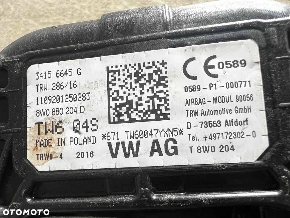 AUDI A4 B9 PODUSZKA AIRBAG PASAŻERA 8W0880204D 8W0880204G - 2