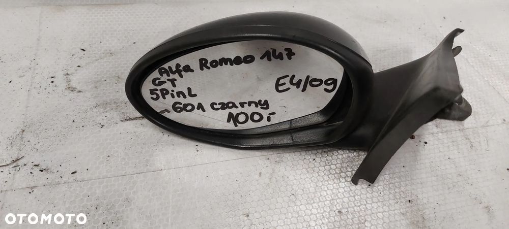 .  LUSTERKO ELEKTRYCZNE ALFA ROMEO 147 GT LEWE 5PIN 601 CZARNY - 1