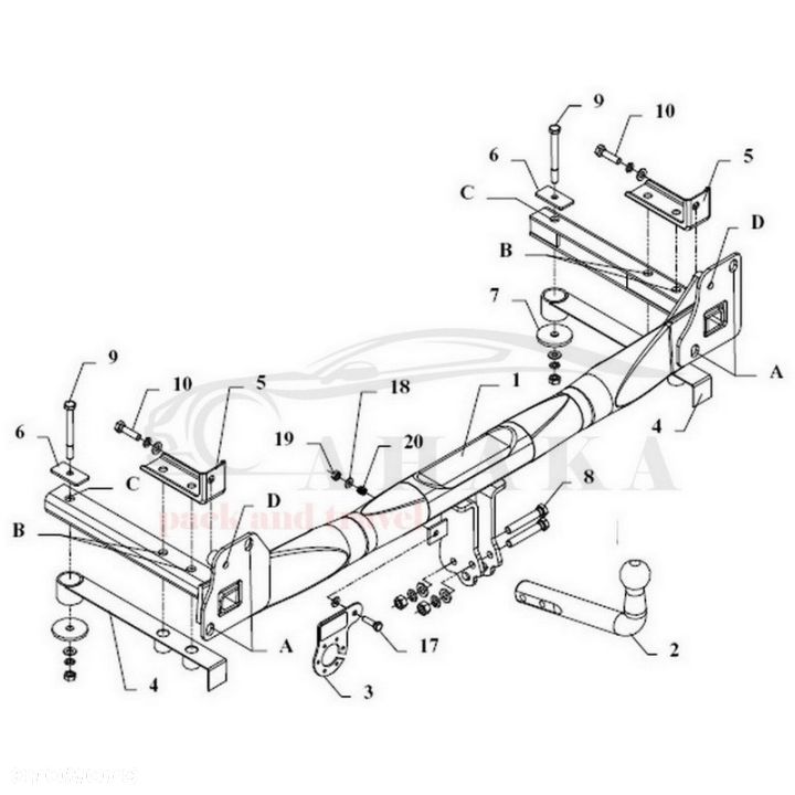 Hak Holowniczy Odkręcany Do Audi A6 C4 Sedan 1994-1997 - 3