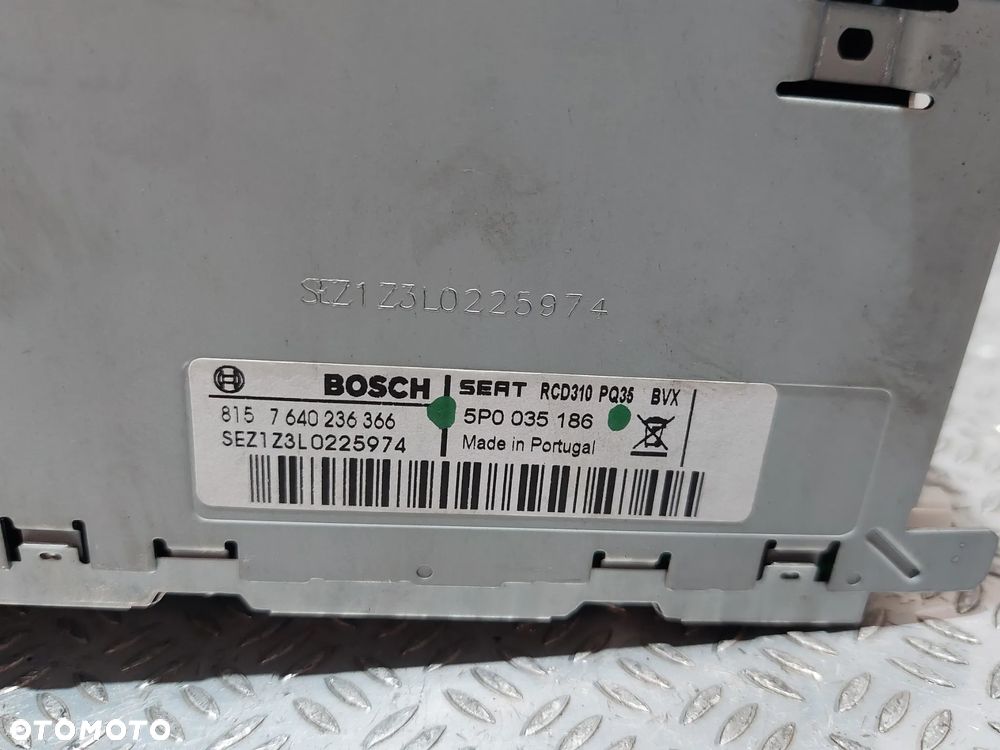 RADIO RCD 310 SEAT LEON MODELOWO 2009-2012 NR 5P0035186 - 2