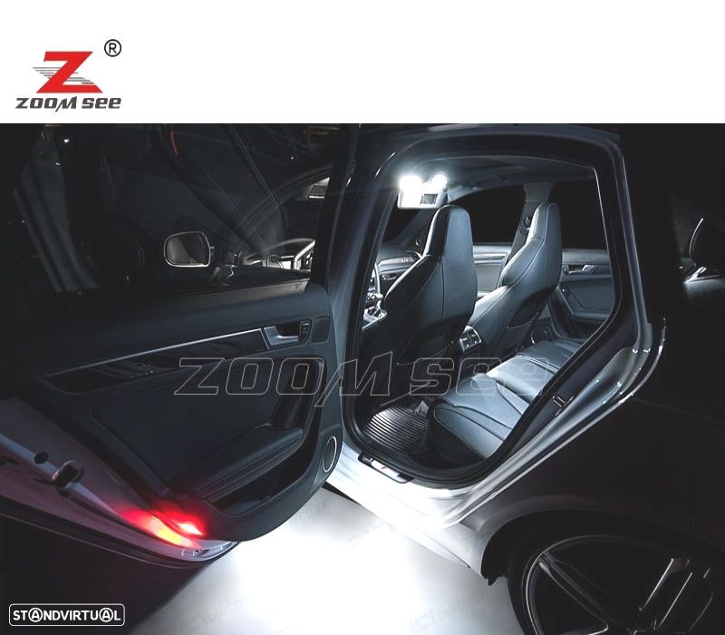 KIT COMPLETO DE 19 LÂMPADAS LED INTERIOR PARA AUDI A4 B8 8K2 S4 SEDÂN 09-15 - 3