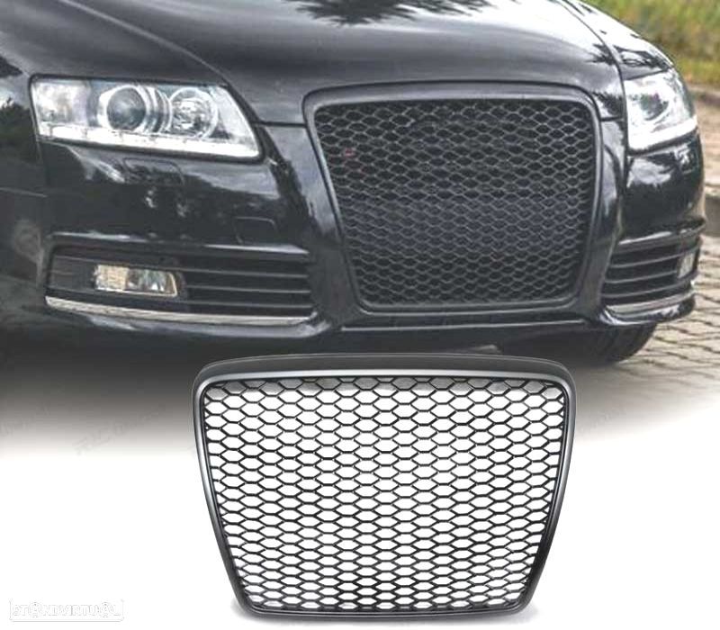 GRELHA FRONTAL AUDI A6 4F 08-11 LOOK RS6 PRETO - 1