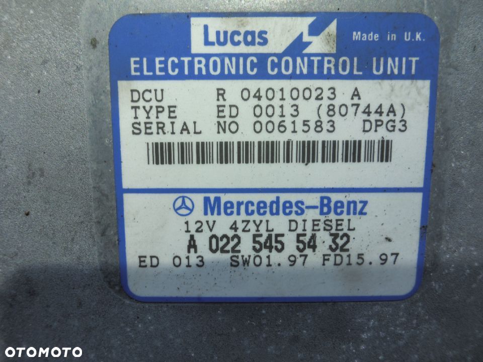 KOMPUTER A0225455432 R04010023A MERCEDES + WTYCZKI INSTALACJA 2.2 DIESEL - 2