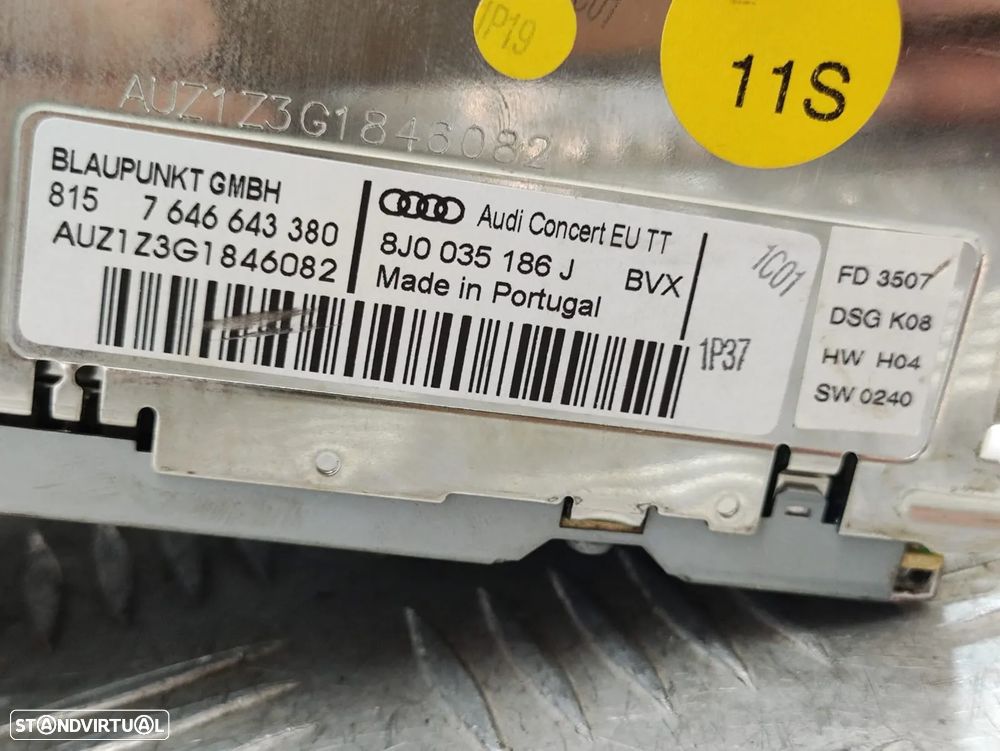 Auto Radio CD Concert Original Audi TT 8J MK2 8J0035186J 2006 - 2014 - 11