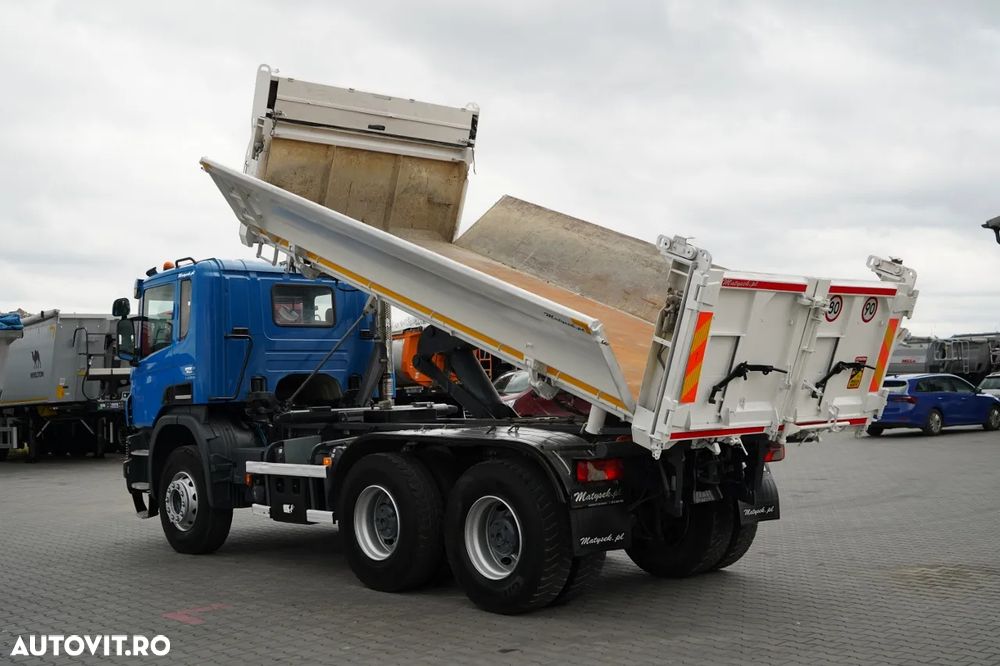 Scania P 410 / 6x4 / BASCULĂ 3 DIRECȚII / 2x HYDRODOLTA / BOARDMATIC / AUTOMATĂ / EURO 6 - 5