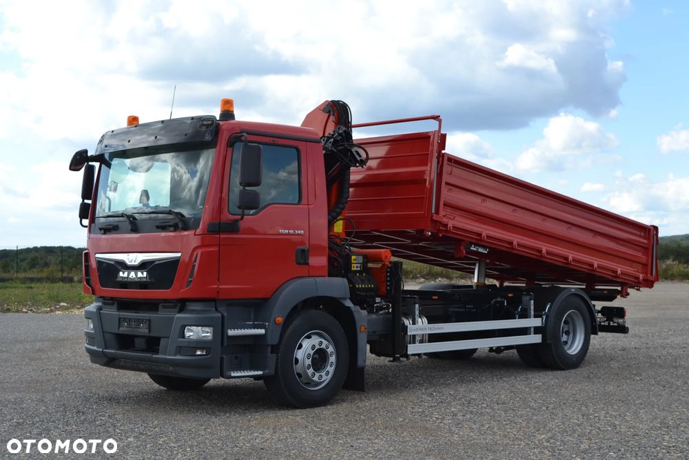 MAN TGL 12.250 Nowy żuraw HYVA HB70 Sterowanie radiowe Nowy 3-stronny Wywrot Kiper Wywrotka HDS Blokada Mostu Fassi Palfinger Hiab HMF - 6