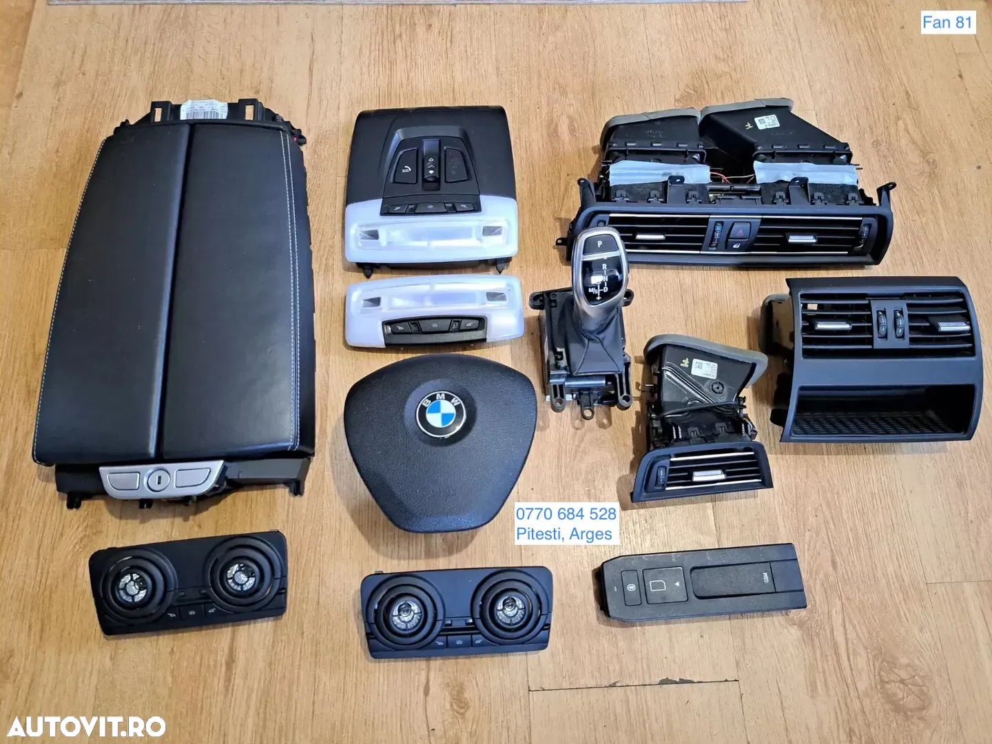 BMW Seria F Cotiera centrala fata Plafoniera fata spate Plafoniera reglabila spate Modul airbag Schimbator viteze Adaptor snap-in bluetooth Grila ventilatie originale BMW F07 F04 F20 F34 F10 F26 F01 F11 F16 - 1