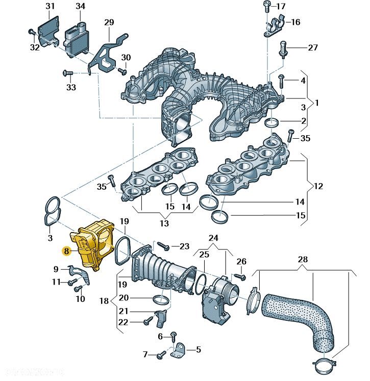PRZEPUSTNICA Z KORPUSEM OE AUDI 3.0 TDI 059129593AR 059129593AG - 7