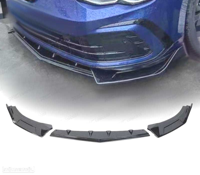 SPOILER LIP FRONTAL VOLKSWAGEN VW GOLF 8 R LINE PRETO BRILHANTE - 1
