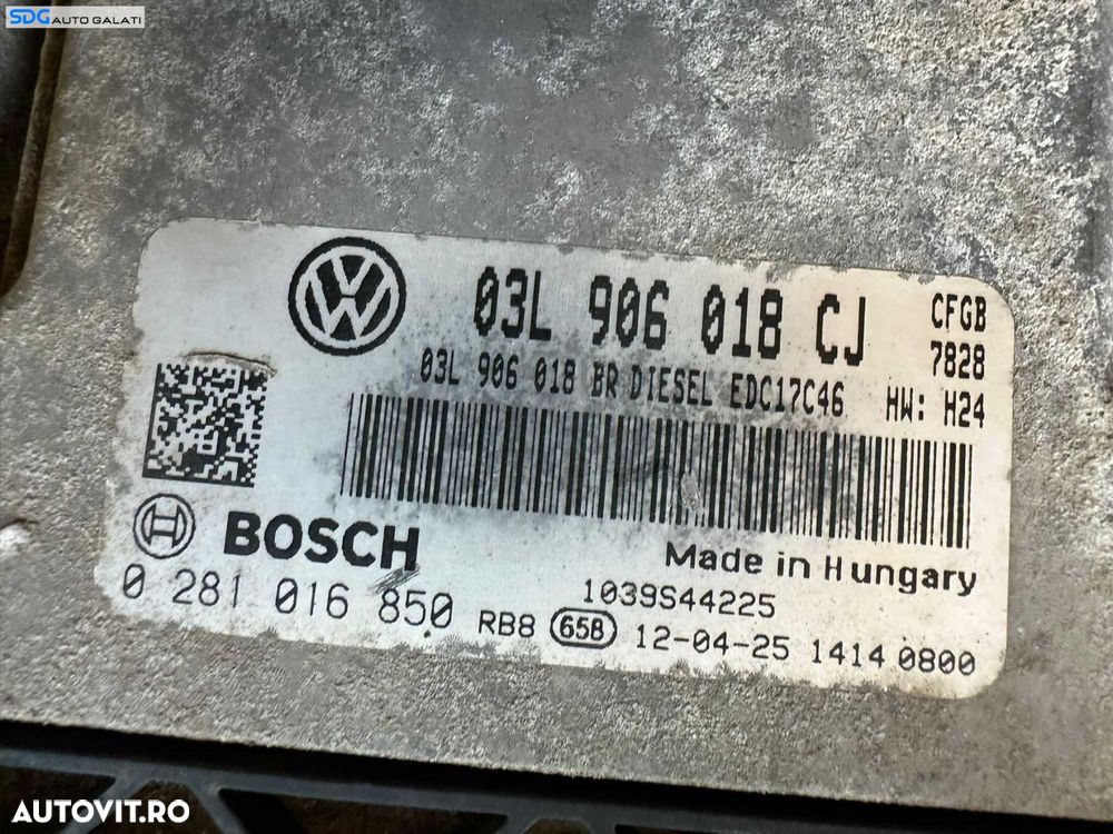 Kit Pornire ECU Calculator Motor Ceasuri Bord Imobilizator Cip Cheie Skoda Superb 2 2.0 TDI CFG CFGB 2008 - 2015 Cod 03L906018CJ 0281016850 03L906018BR 3T2920941K [V0334] [V0335] - 3