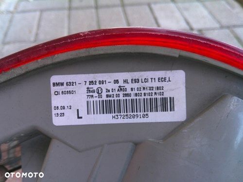 BMW 3 E92 E93 LIFT LCI LEWA TYLNA LAMPA ORYGINAŁ 6321-7252091-05 - 4