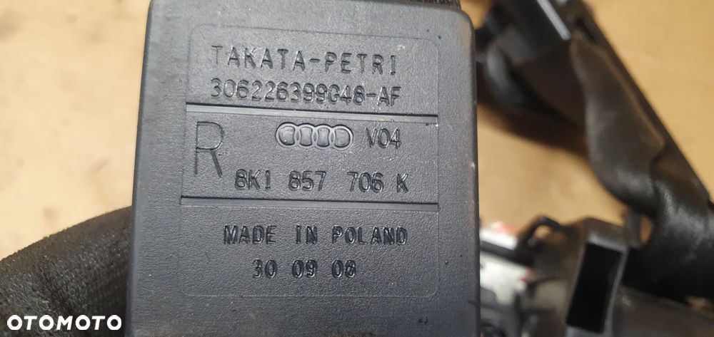 Pas bezpieczeństwa prawy przód przedni prawy Audi A4 B8 8K1857706K - 7
