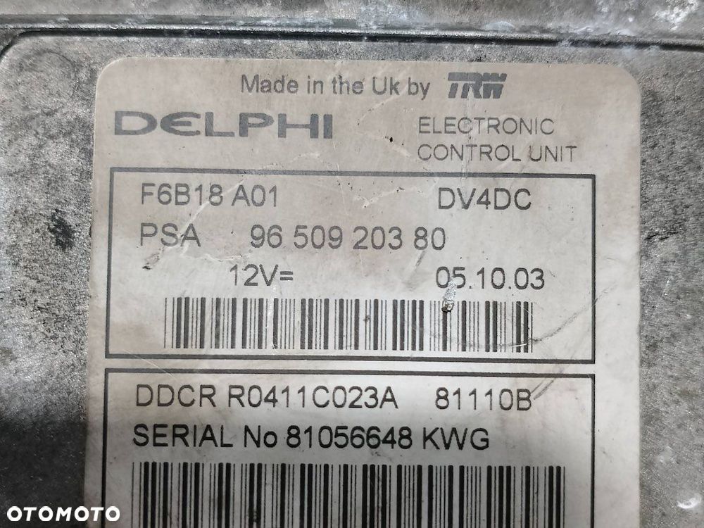 KOMPUTER, STEROWNIK CITROEN C3 9650920380 1.4 HDI - 4