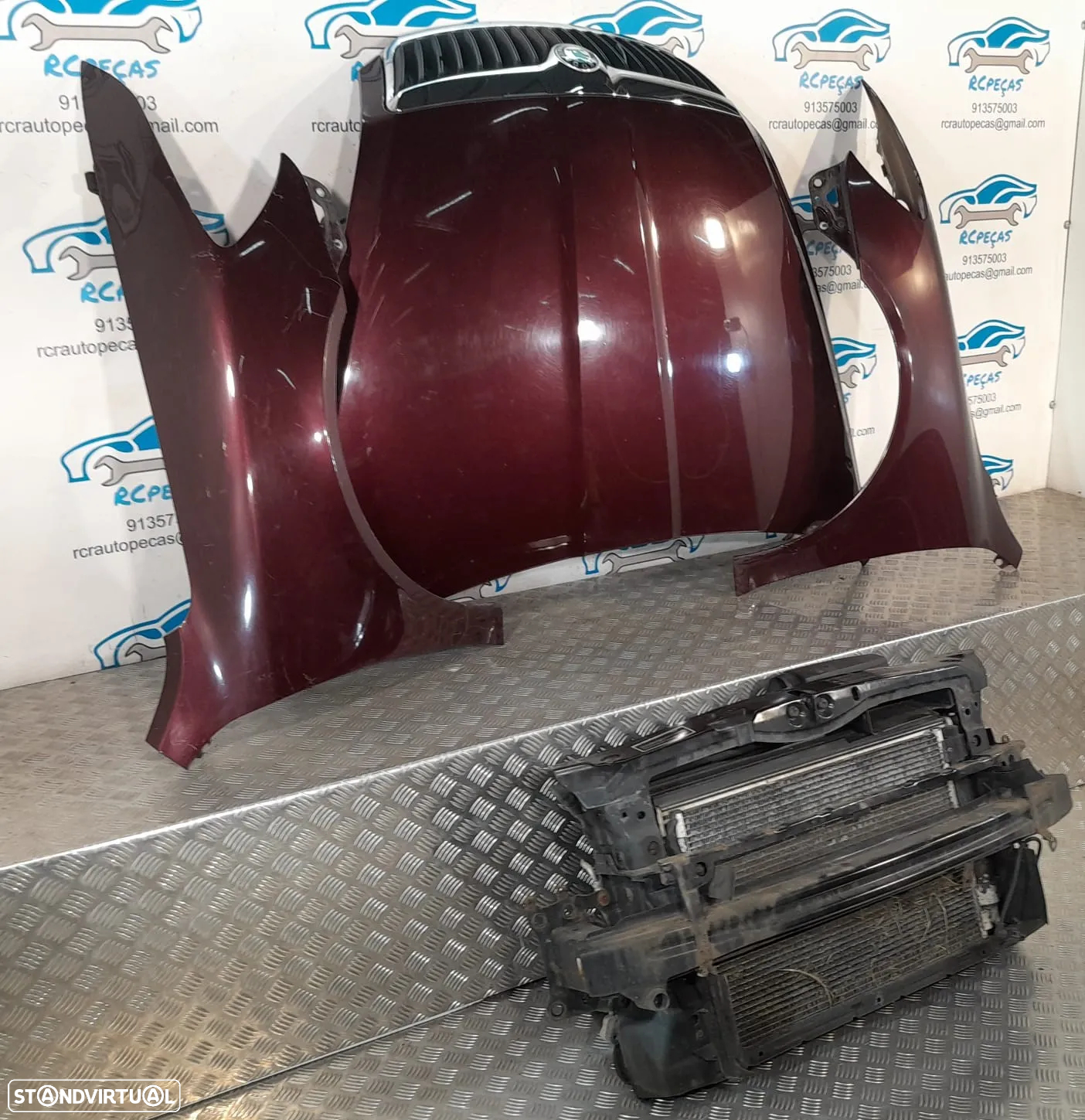 FRENTE COMPLETA SKODA OCTAVIA II 2 MK2 FACELIFT 1Z3 CAPOT PARACHOQUES GUARDA-LAMAS OTICAS RADIADOR VENTILADOR FRENTE FIBRA REFORÇO - 21