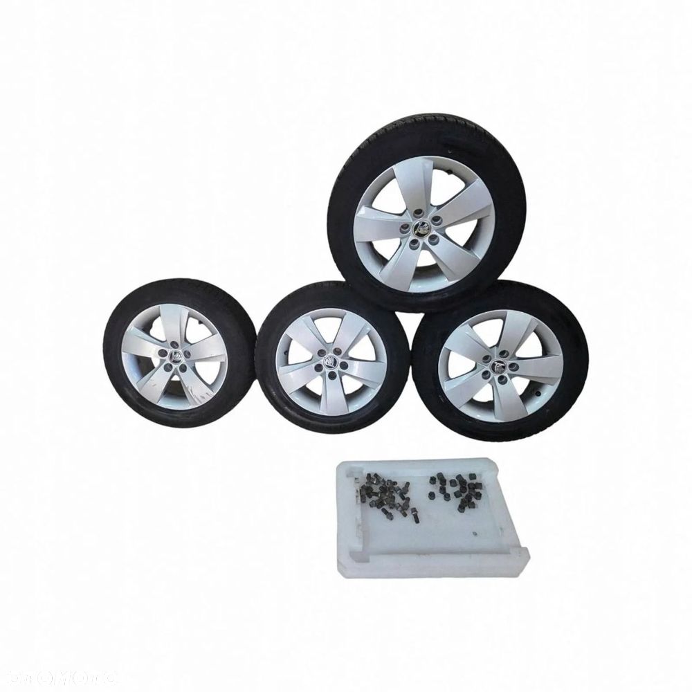 KOŁA FELGI ALUMINIOWE OPONY ZIMOWE + ŚRUBY SKODA FABIA III 185/60R15 5X100