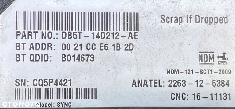 EXPLORER 10- MODUŁ BLUETOOTH DB5T-14D212-AE - 9