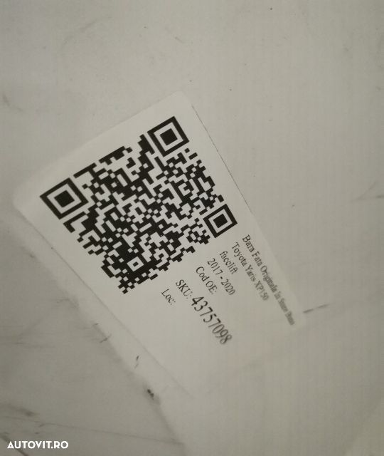 Bara Fata Originala In Stare Buna Toyota  Yaris  XP150 [facelift] [201 - 8
