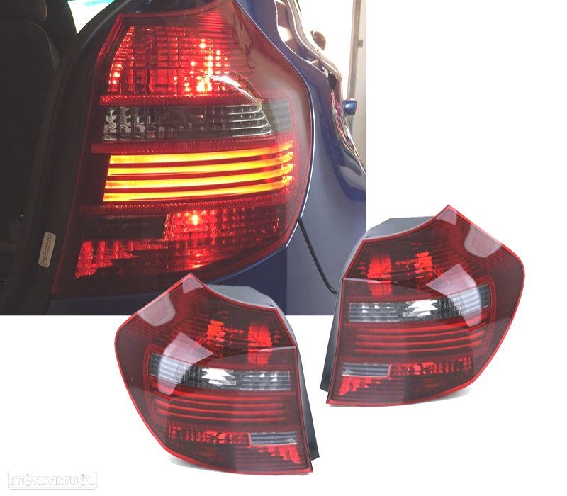 FAROLINS BMW E81 E87 LCI 07-11 LED VERMELHO FUMADO - 1