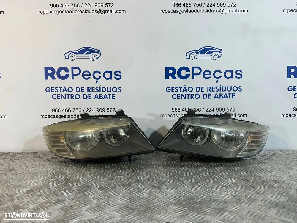 .Farois Oticas Frente Frontal Esquerda Direita Original Halogenio Valeo BMW Serie 3 E90 Carro Sedan E91 Touring Carrinha 2007 - 2013 - 2