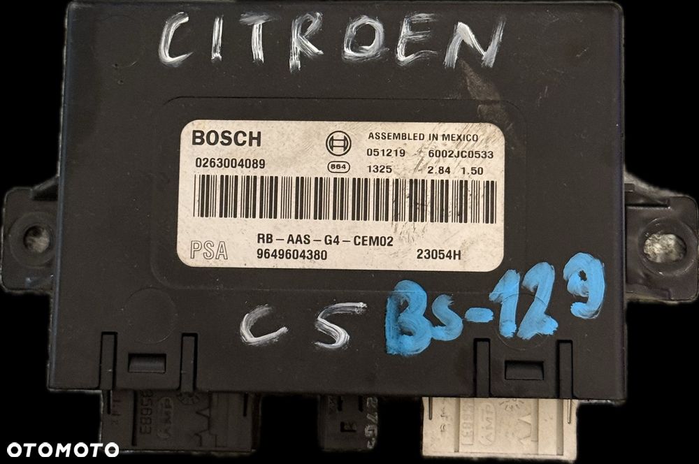 Moduł PDC Sterownik czujników parkowania  Citroen Peugeot 9649604380 - 1