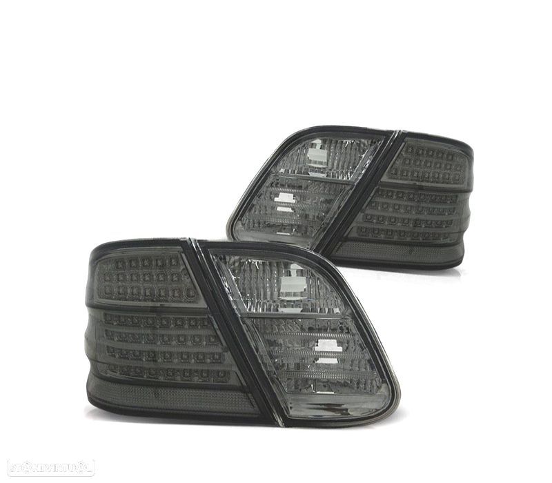 FAROLINS TRASEIROS PARA MERCEDES CLK W208 97-02 LED FUNDO CROMADO FUMADO - 1