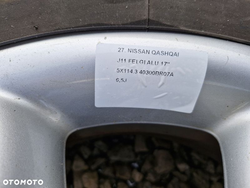 nissan qashqai ii j11 felgi aluminiowe alufelgi 17" cali 5x114.3 6,5j 40300br07a - 6