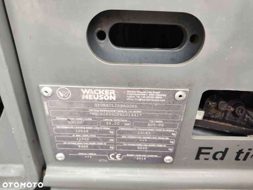 Wacker Neuson EW100 / BLACK EDITION - wersja limitowana / KOPARKA KOŁOWA / ROTOTILT / PŁUG + PODPORY / - 30