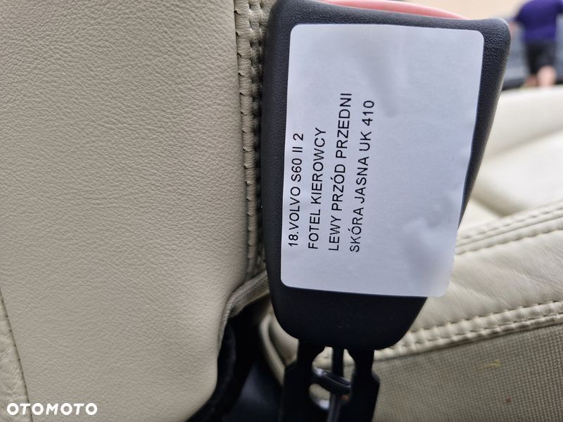 volvo s60 2 ii fotel kierowcy lewy przód przedni skóra jasna uk - 10