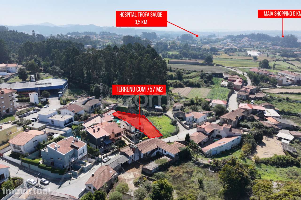 Terreno Urbano | 757 m² | São Pedro Fins, Maia.