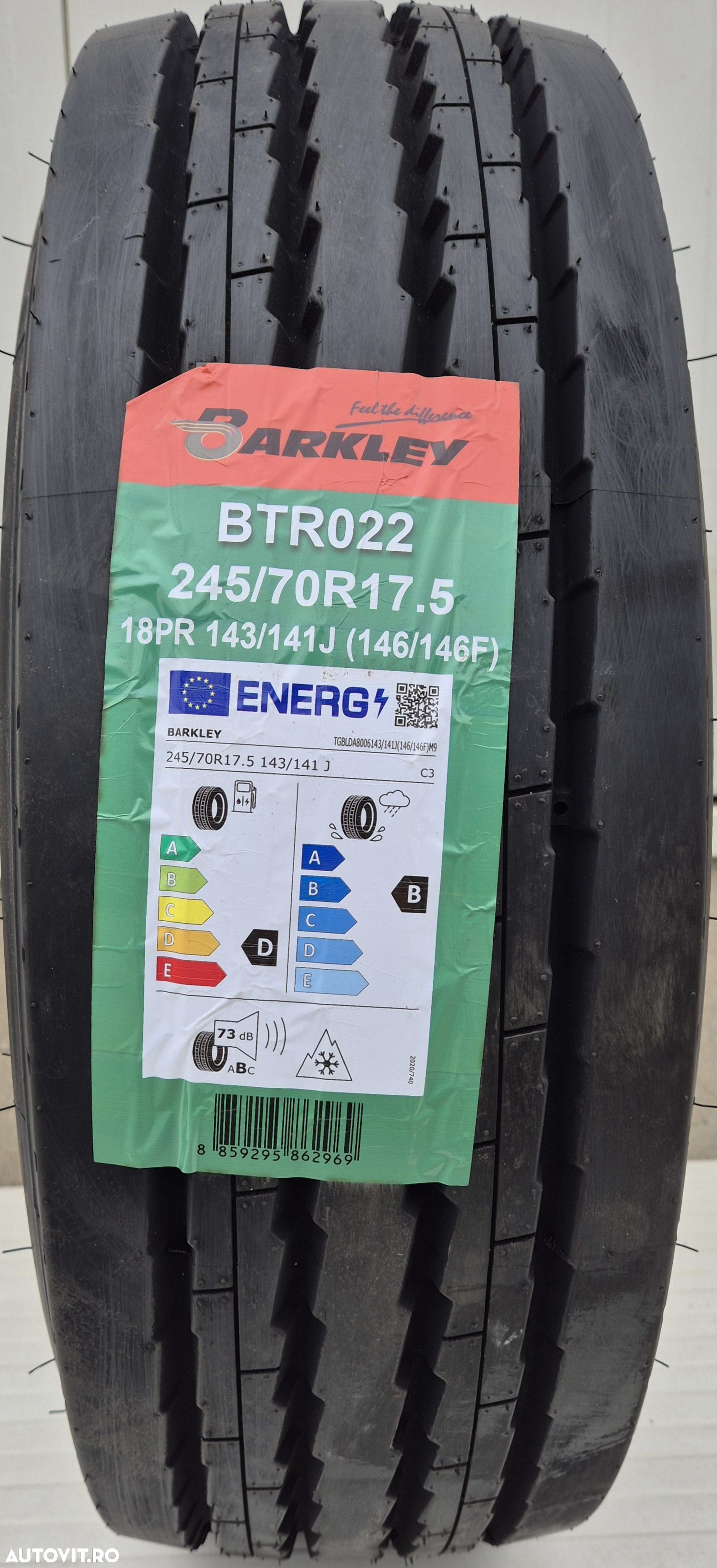 245/70 R17.5 ,143J, BARKLEY BTR022 18 P.R., Anvelope de remorca M+S - 1