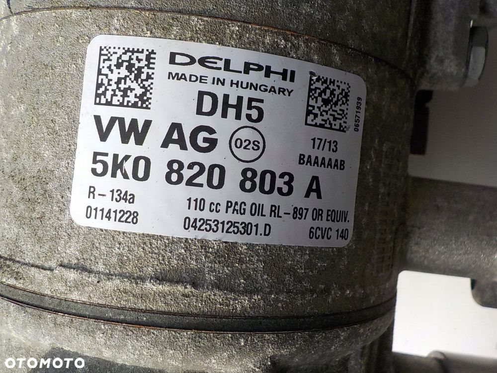 VOLKSWAGEN PASSAT B7 2.0 TDI SPRĘŻARKA POMPA KLIMATYZACJI 5K0820803A - 3