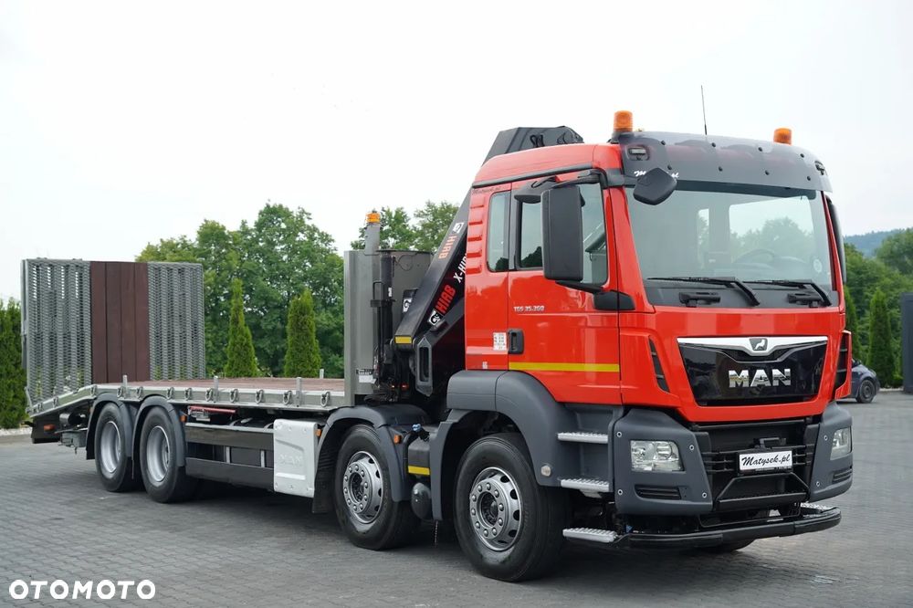 MAN TGS 35.360 / 8x2-4 / LAWETA + HDS HIAB 228 E-2 / OŚ PODNOSZONA /  NAJAZDY HYDRAULICZNE /  PILOT / WYCIĄGARKA / - 12
