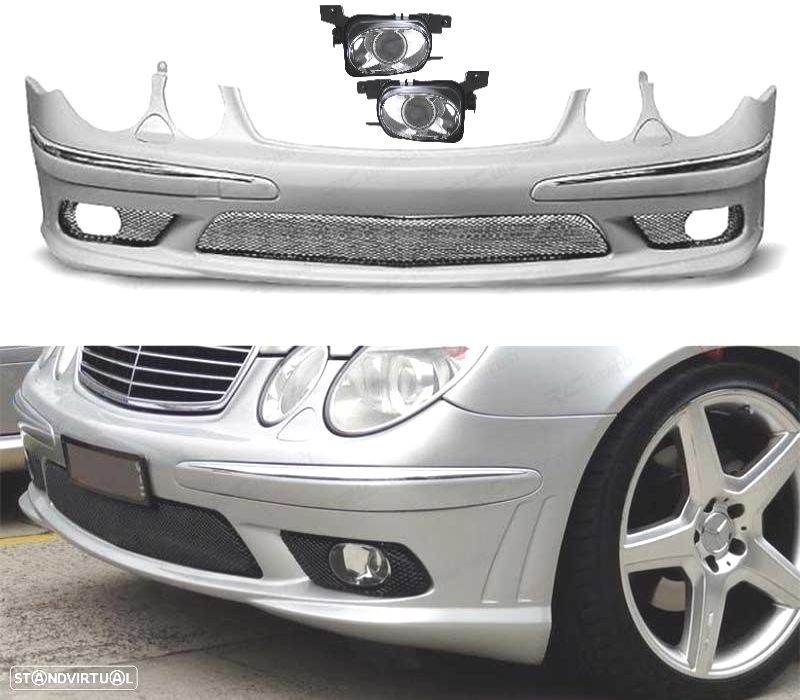 PARA-CHOQUES FRONTAL MERCEDES W211 02-06 LOOK AMG + NEVOEIRO ABS - 2