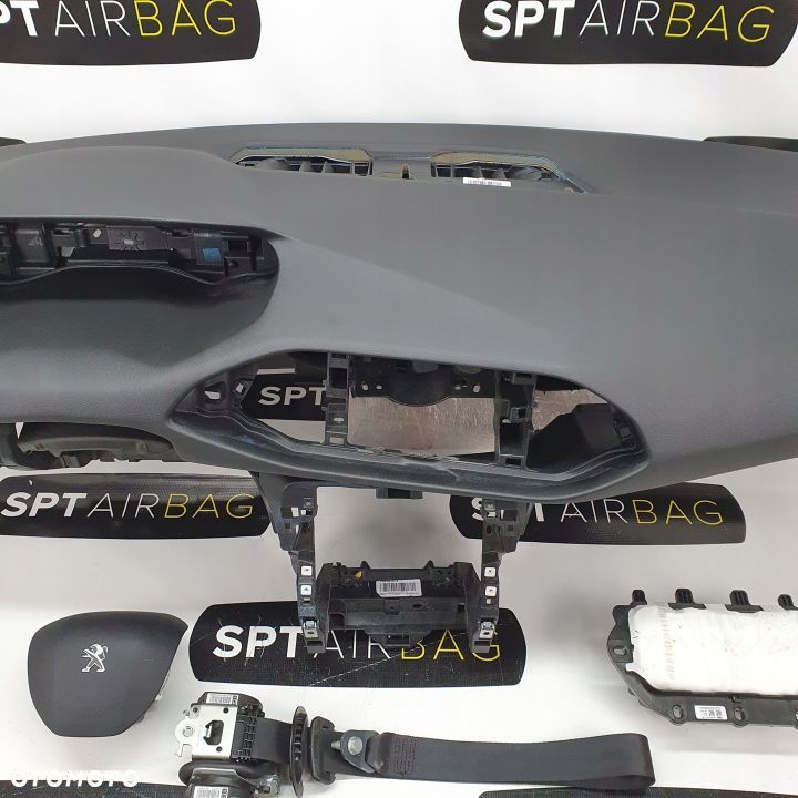 PEUGEOT 308 T9 DESKA ROZDZIELCZA KONSOLA KOKPIT PULPIT PODUSZKI AIRBAG AIR BAG PASY KIT SET - 3