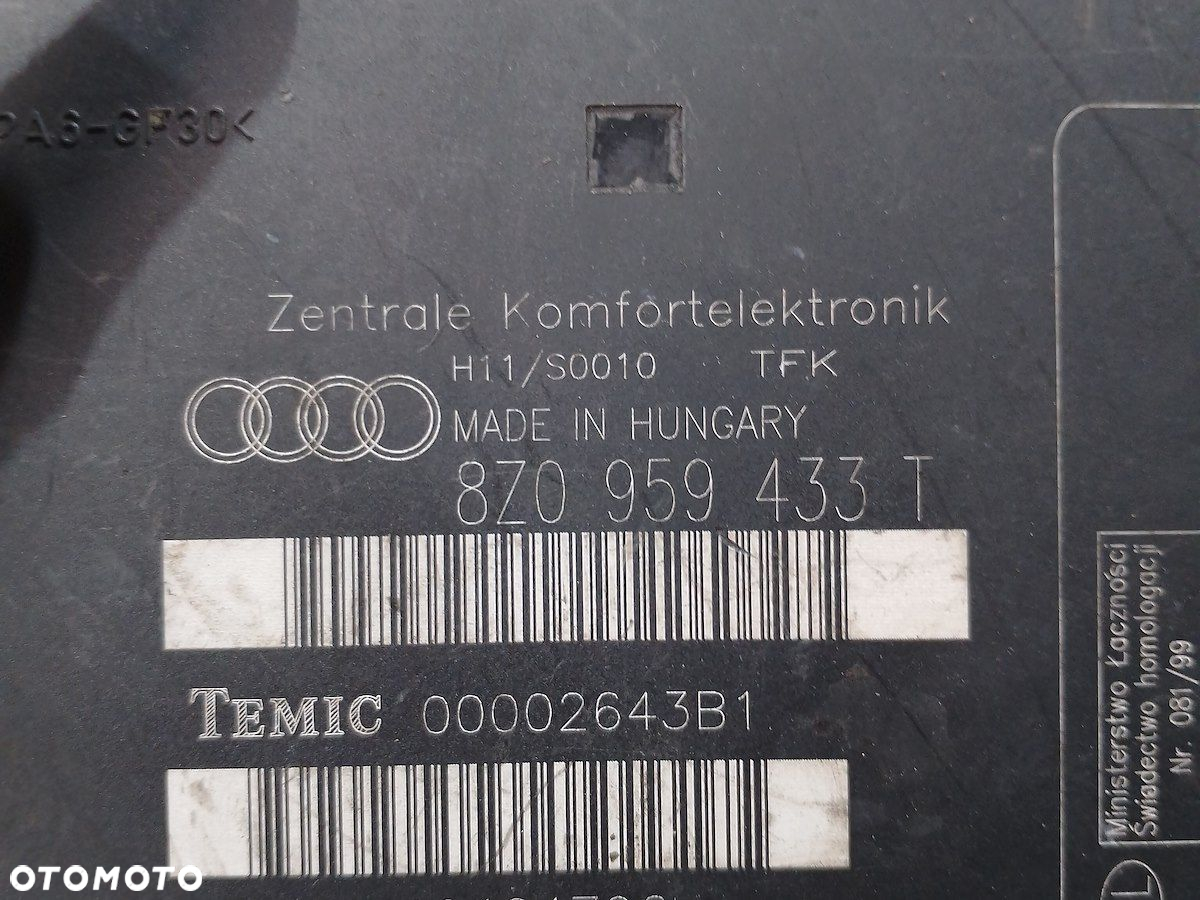 MODUŁ KOMFORTU AUDI A4 B7 8Z0959433T 2.0 - 5