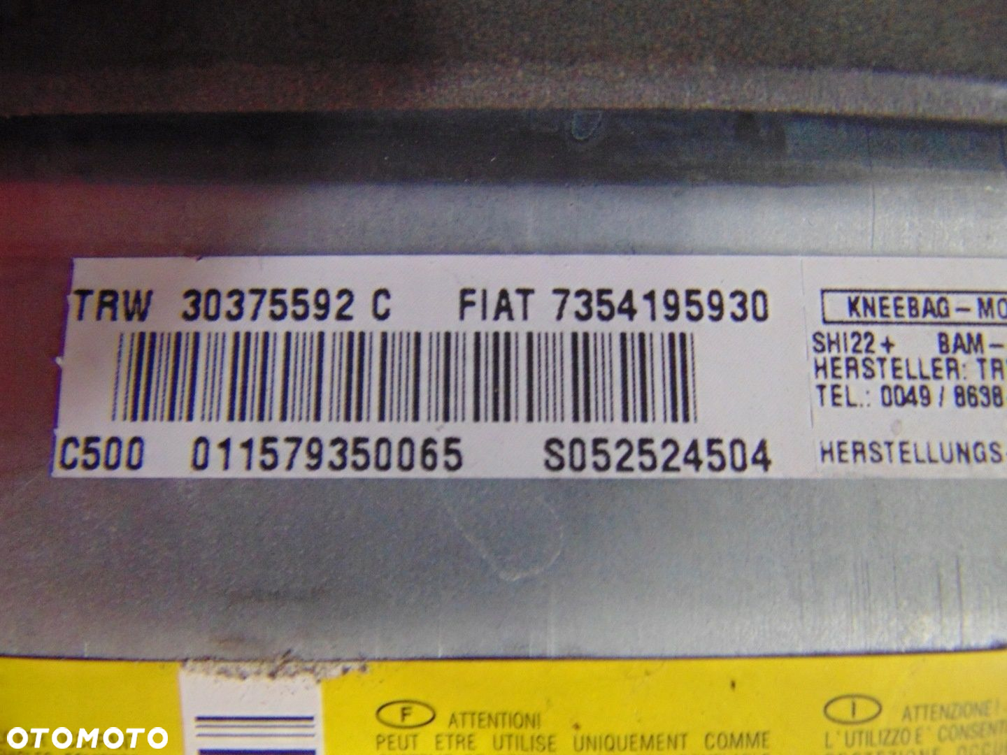 FIAT CROMA II 05-07 DESKA KONSOLA PODUSZKI AIR BAG - 5
