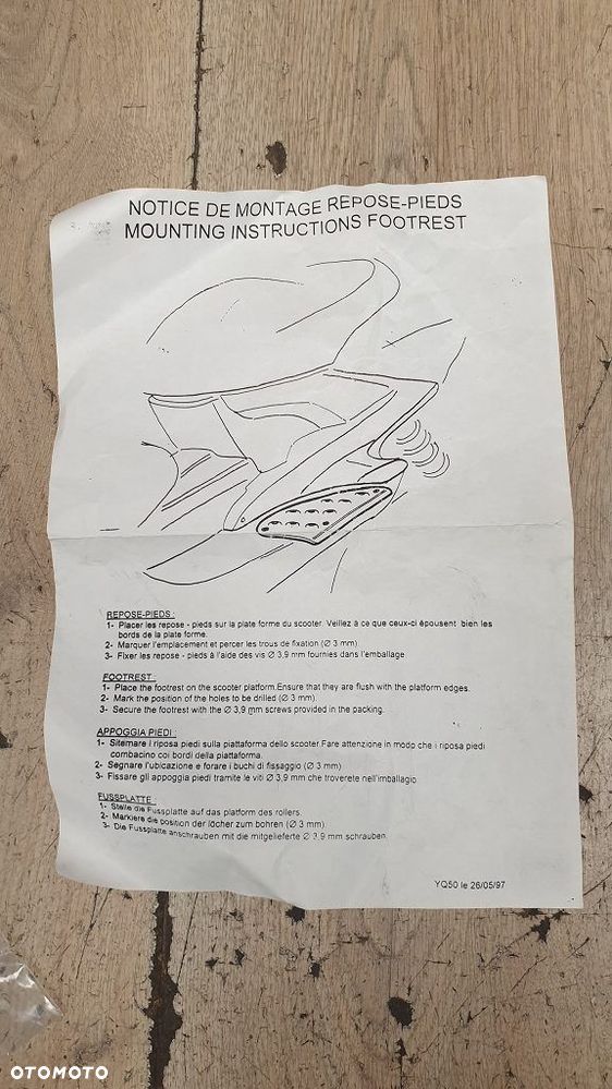 Oryginalne Aluminiowe Nakładki Podłogi Podestu Yamaha Aerox / MBK Nitro - 5