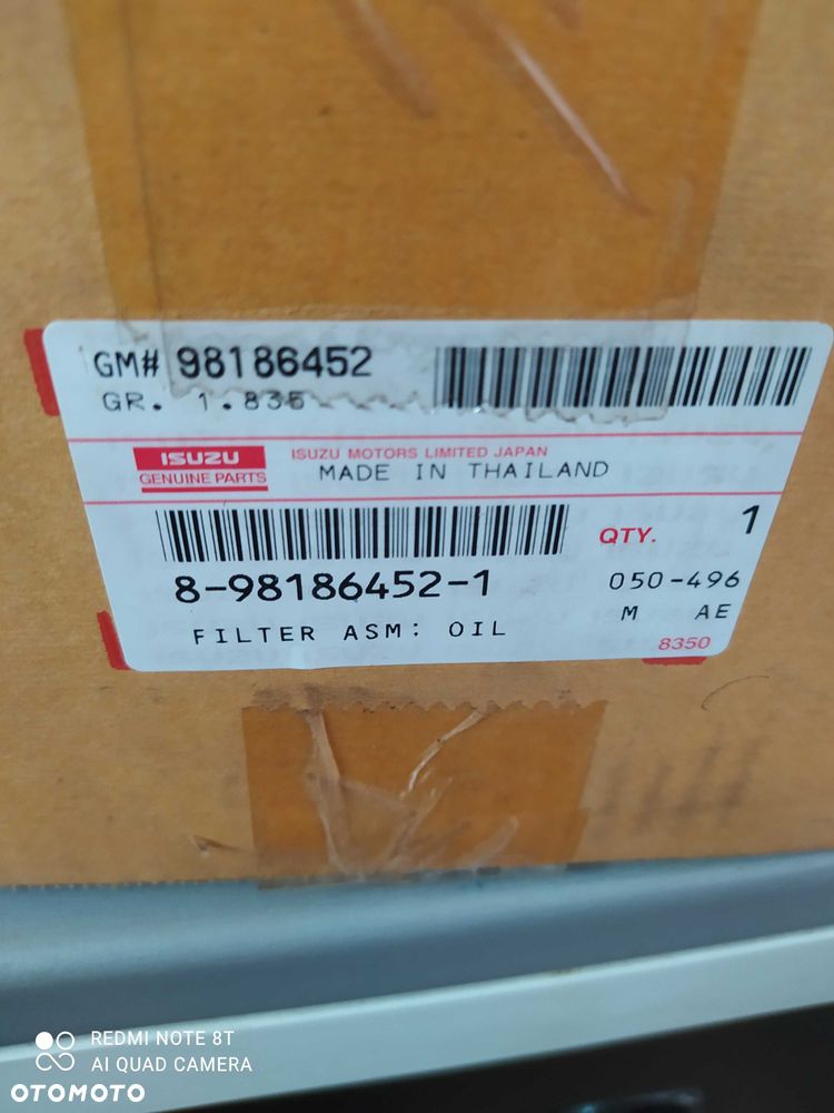 Isuzu D-max II Podstawa filtra oleju Nowa + Filtr ORG OE 898.186.45.21 - 1