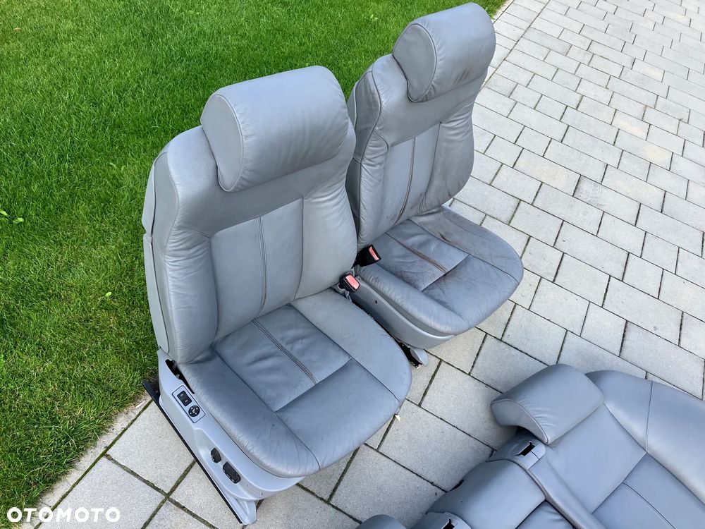 FOTELE KOMFORTY BMW E38 E39 ELEKTRYCZNE PRZED LIFT SZARE SIWE KOMFOTROWE ŁAMANE POMPOWANE KANAPA