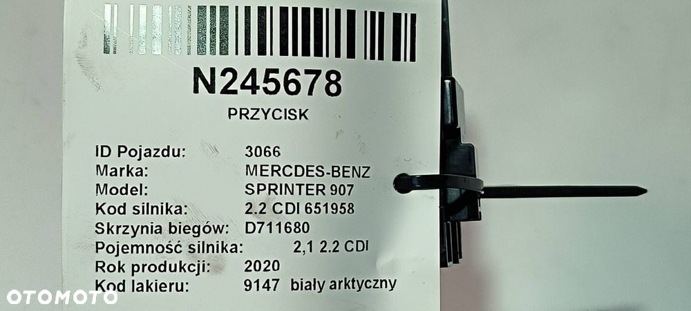 PANEL STEROWANIA SZYB MERCDES-BENZ SPRINTER 907 A9079054607 - 2