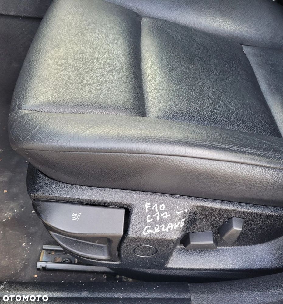 FOTEL LEWY PRZÓD PRZEDNI BMW F10 F11 GRZANY CZARNA SKÓRA EUROPA C77 - 3