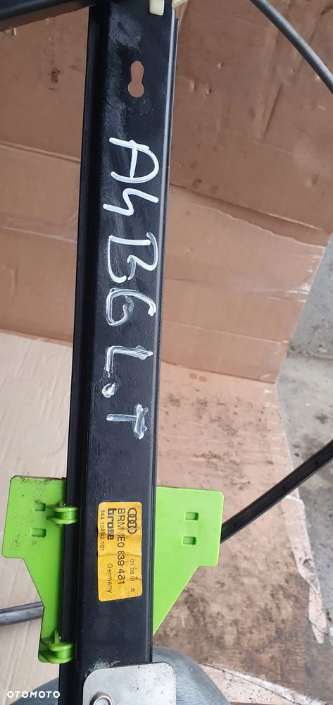 Mechanizm podnośnik szyby ramka lewy tył Audi A4 B6 8E0839461 - 5