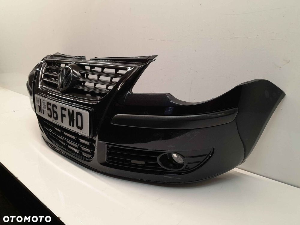 ^ ZDERZAK PRZÓD PRZEDNI VW VOLKSWAGEN POLO 9N3 LIFT FL LC9Z CZARNY HALOGENY - 3