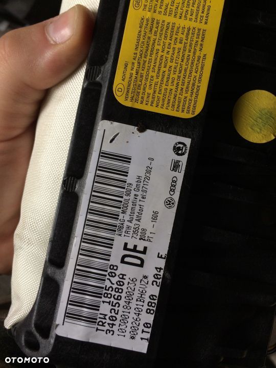 VW TOURAN 1T PODUSZKI AIRBAG NAPINACZE SENSOR KPL - 8